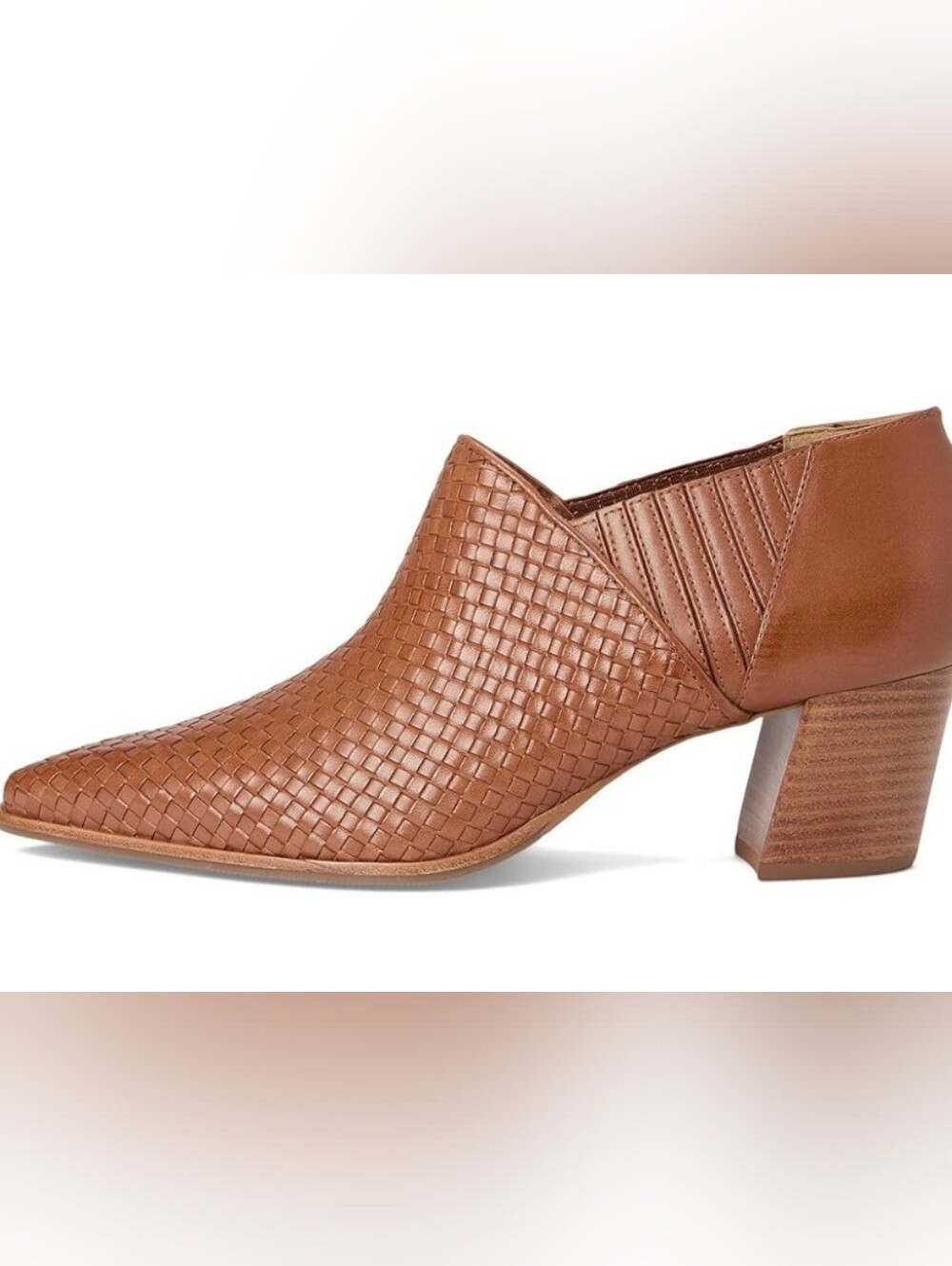 Size 10 - 🆕️ Bernardo Famous Woven Pointed Toe Brown Leather Ankle Booties